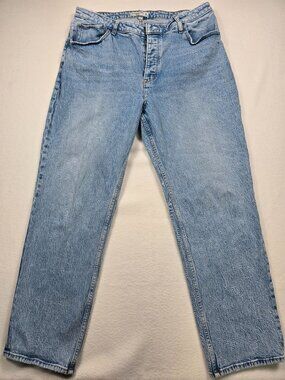 Abercrombie & Fitch The Dad High Rise Curve Love Light Wash Jeans Size 16R 33